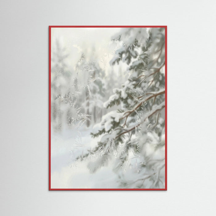 Red Wood Snowy Pinecones