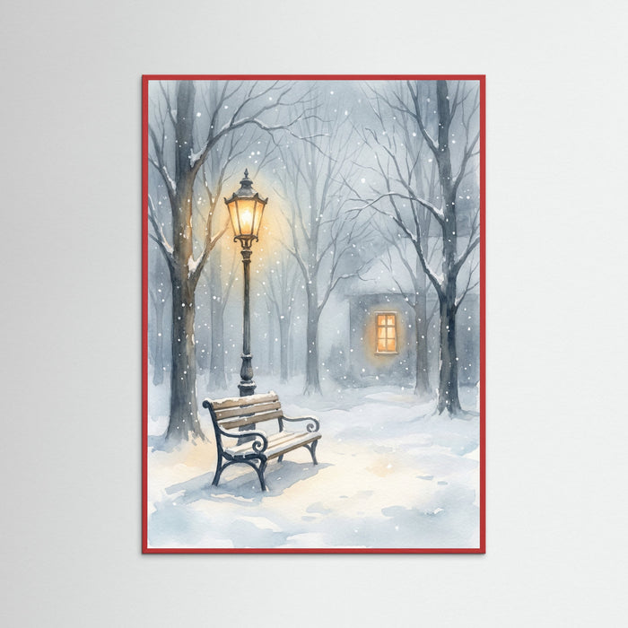 Red Wood Snowy Serenity