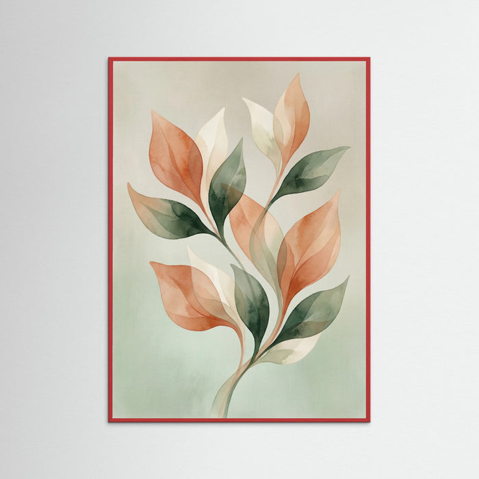 Red Wood Soft Floral Abstraction