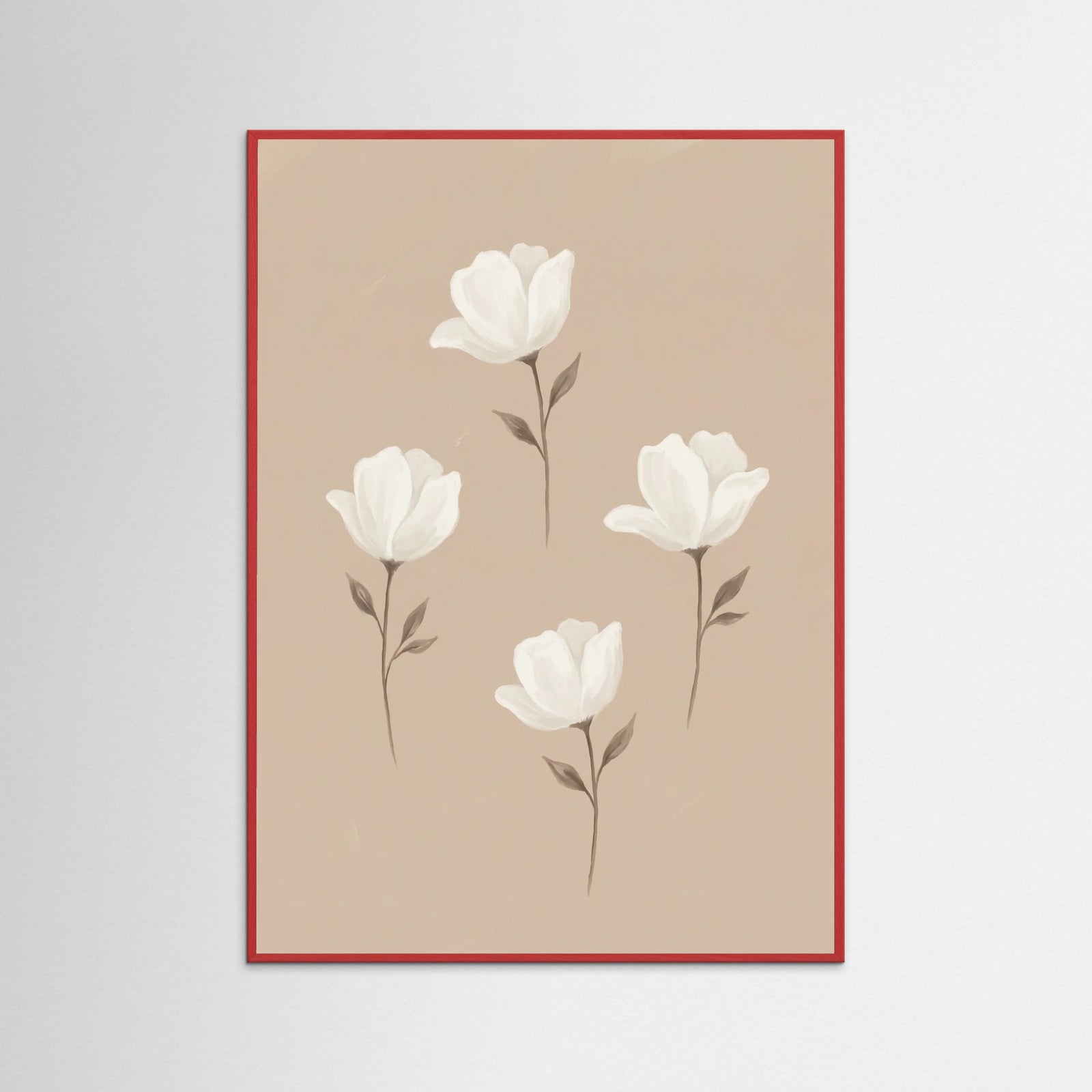 Red Wood Soft Floral Arrangement Beige