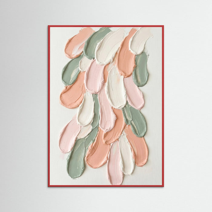 Red Wood Soft Impasto Blooms