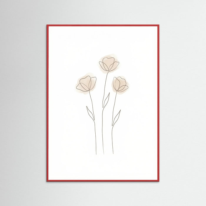 Red Wood Soft Petal Sketch