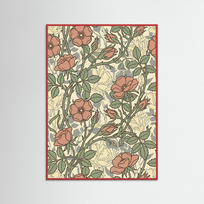 Red Wood Soft Sunflower Pattern