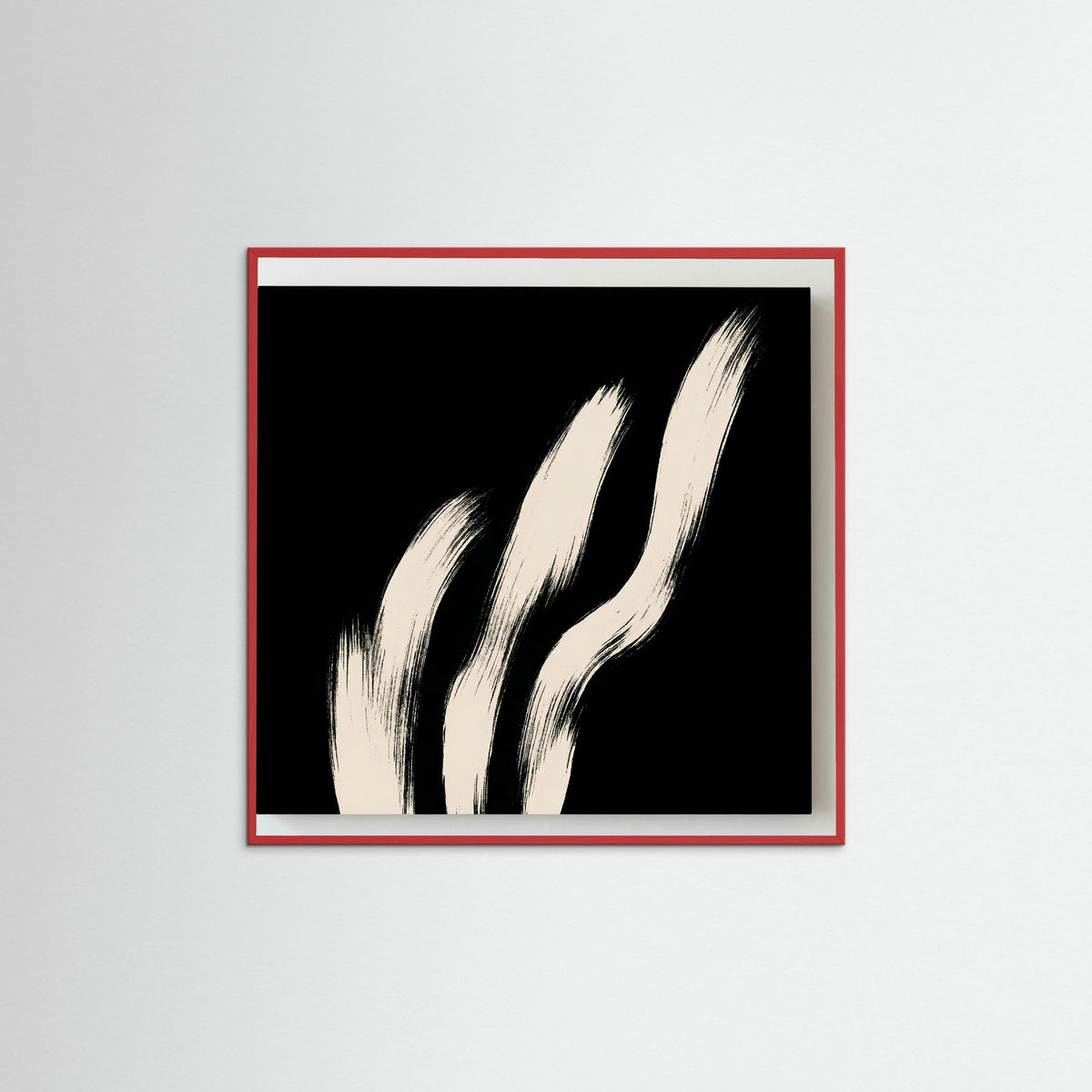 Red Wood Square Abstract Drift