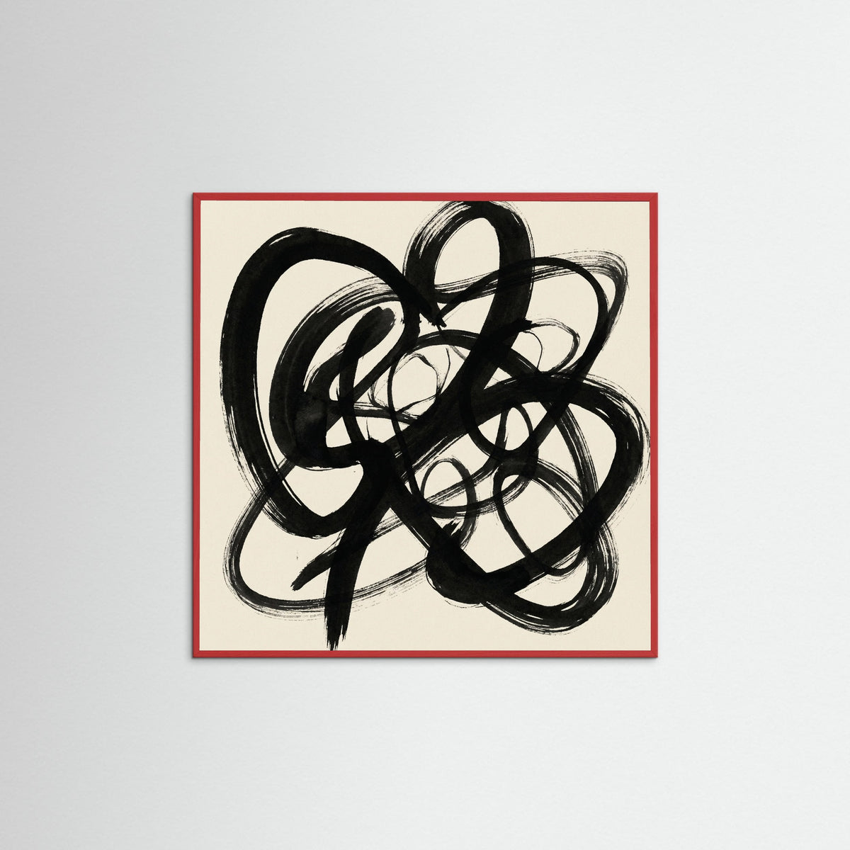 Red Wood Square Abstract Gestures