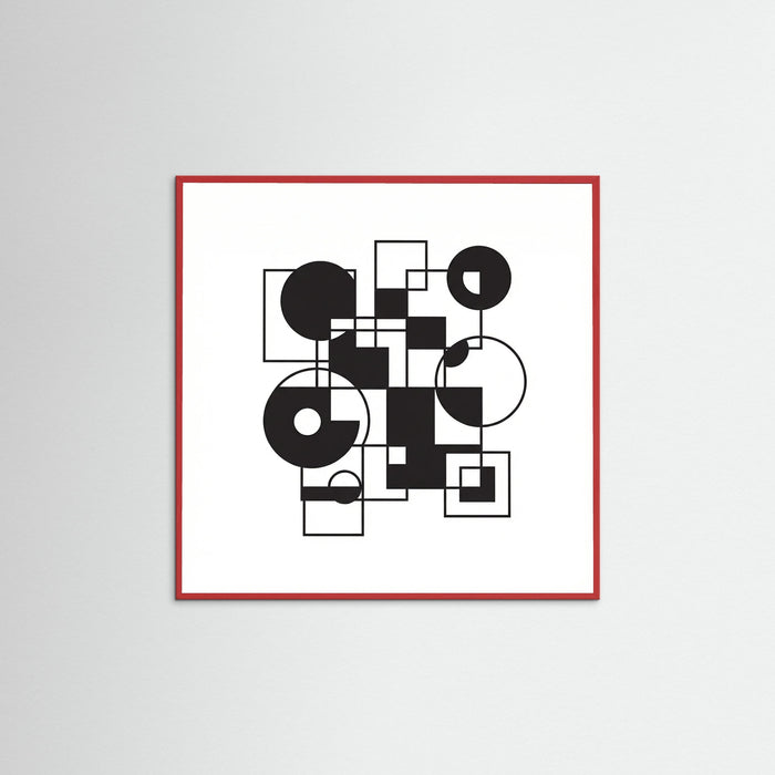 Red Wood Square Art Print Beige