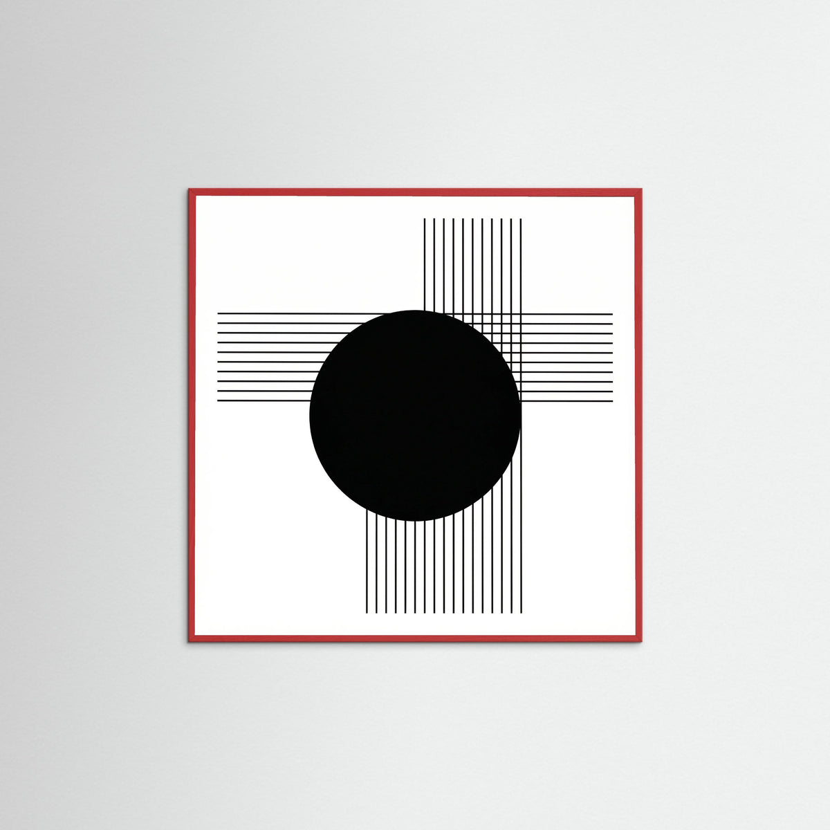 Red Wood Square Art Print Beige