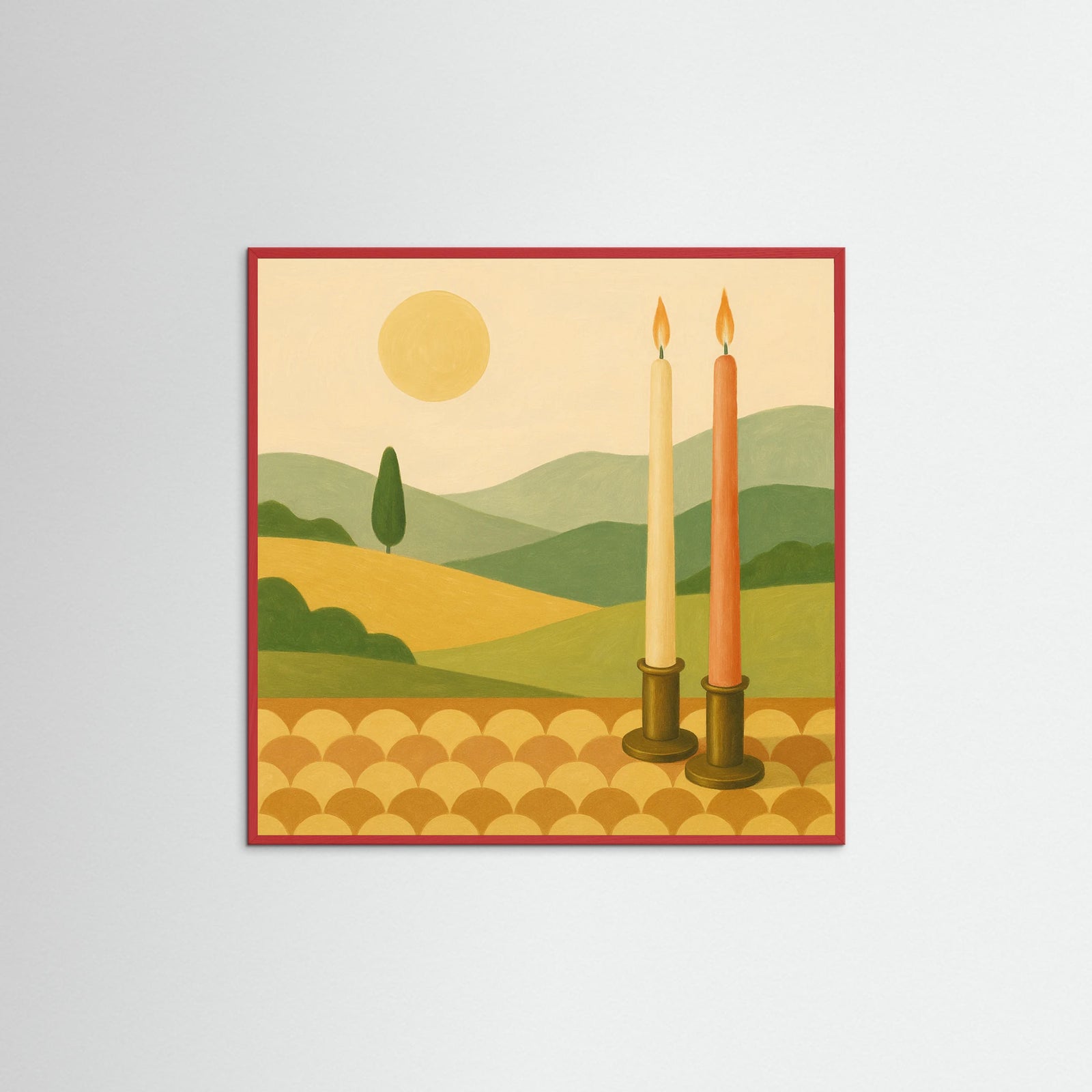 Red Wood Square Blooming Huescape