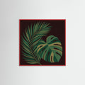Red Wood Square Botanical Silhouette Vase