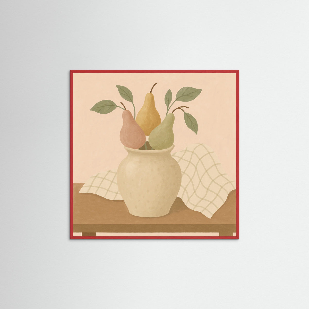 Red Wood Square Candlelit Aura