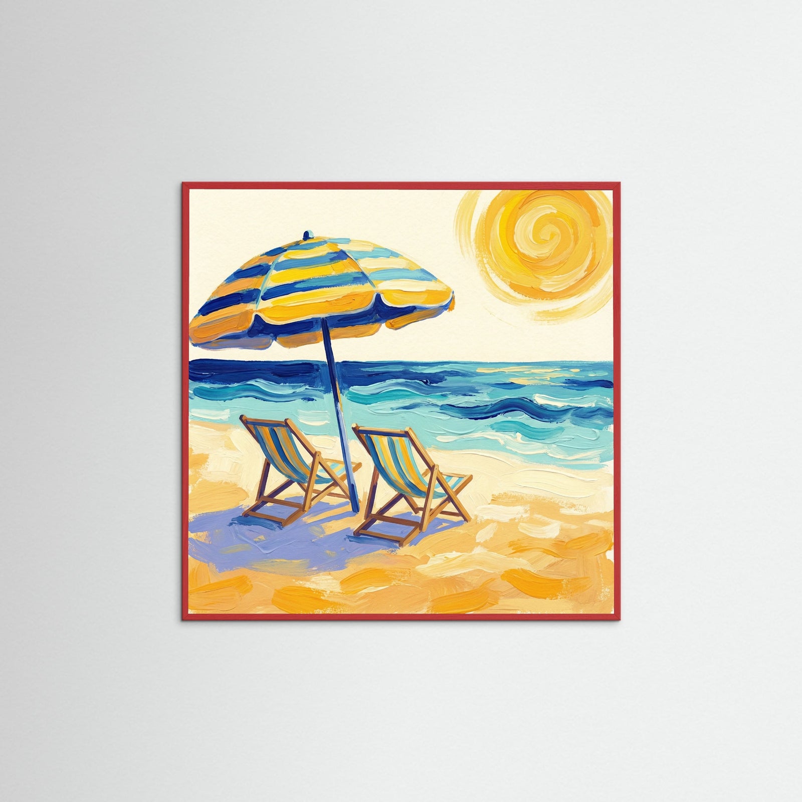 Red Wood Square Coastal Serenity