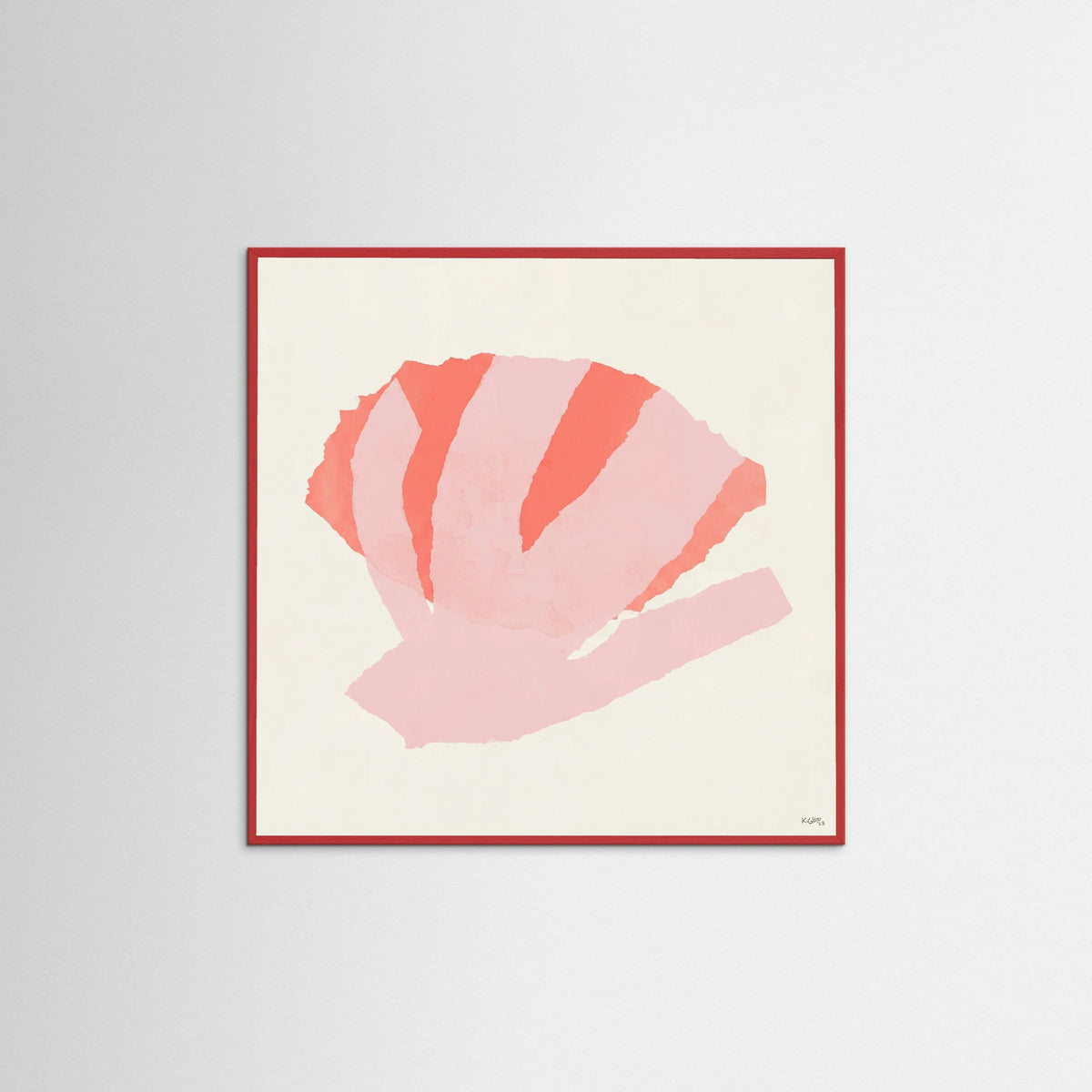 Red Wood Square Coral Bloom