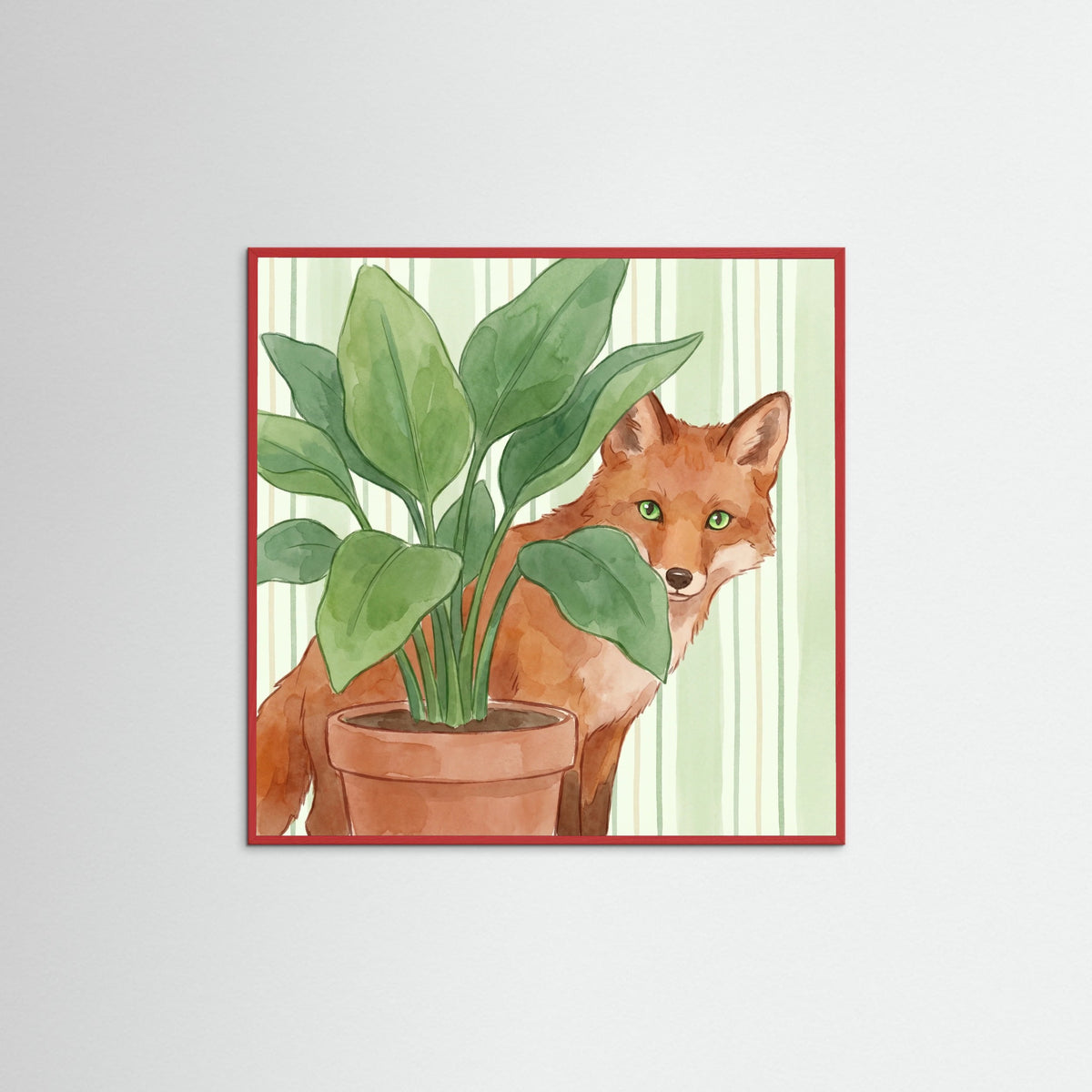 Red Wood Square Cozy Cat Peek