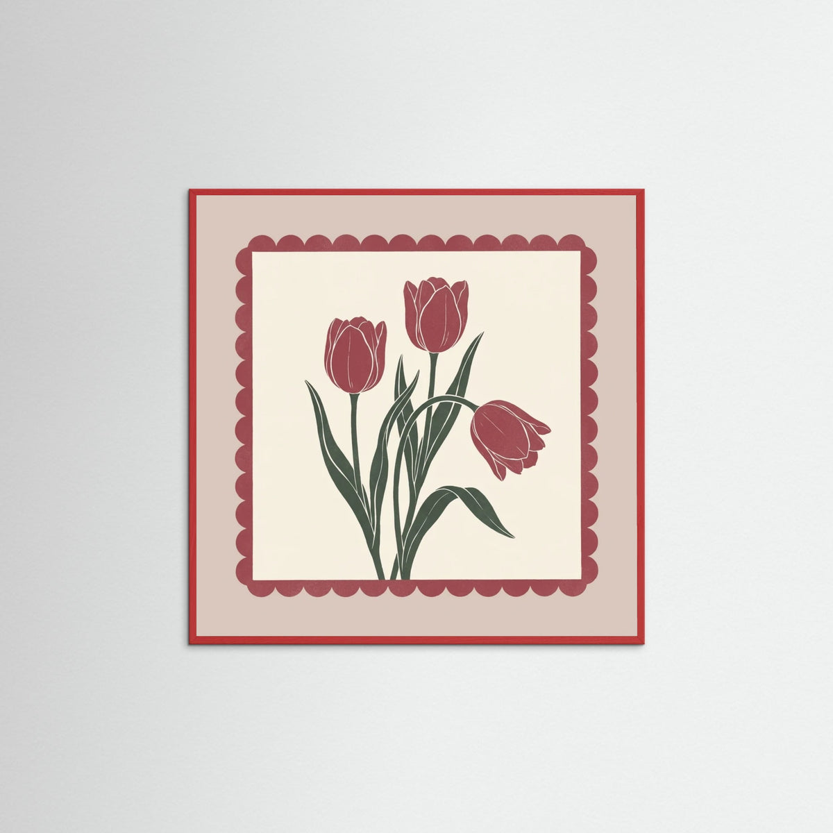 Red Wood Square Crimson Bloom