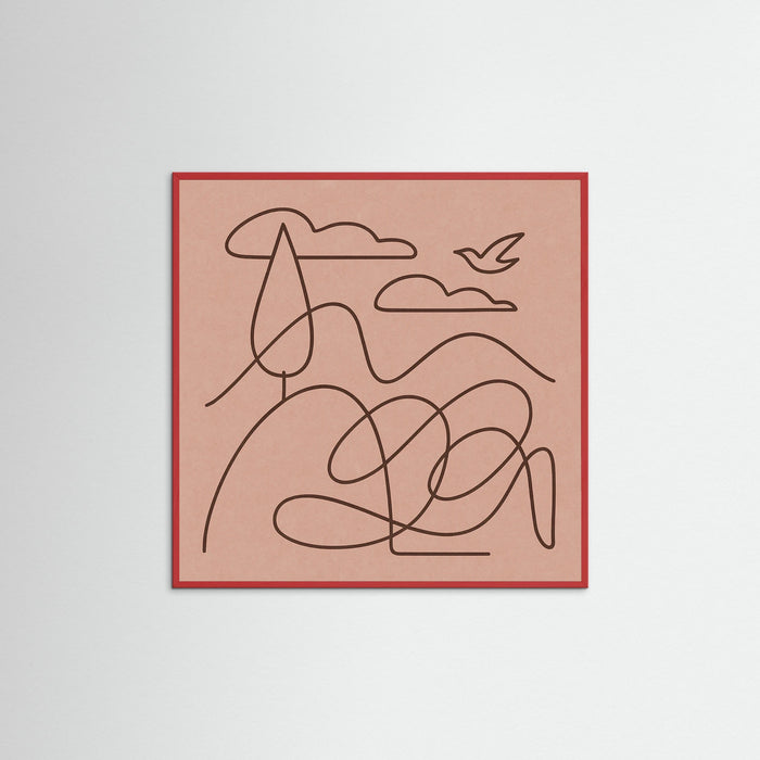 Red Wood Square Curved Whispers