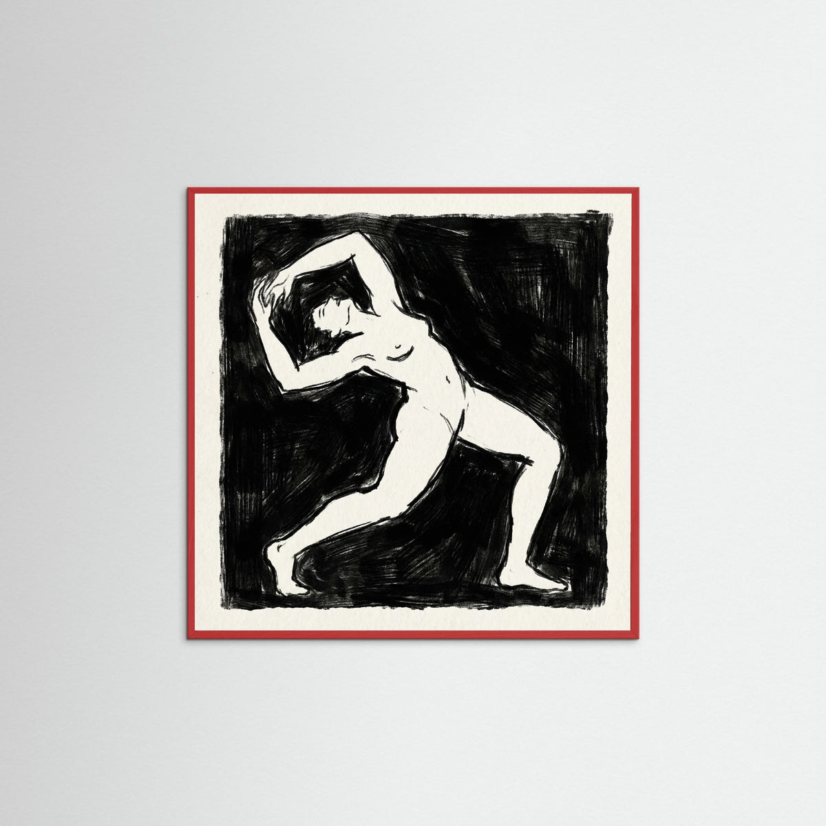 Red Wood Square Dark Confrontation