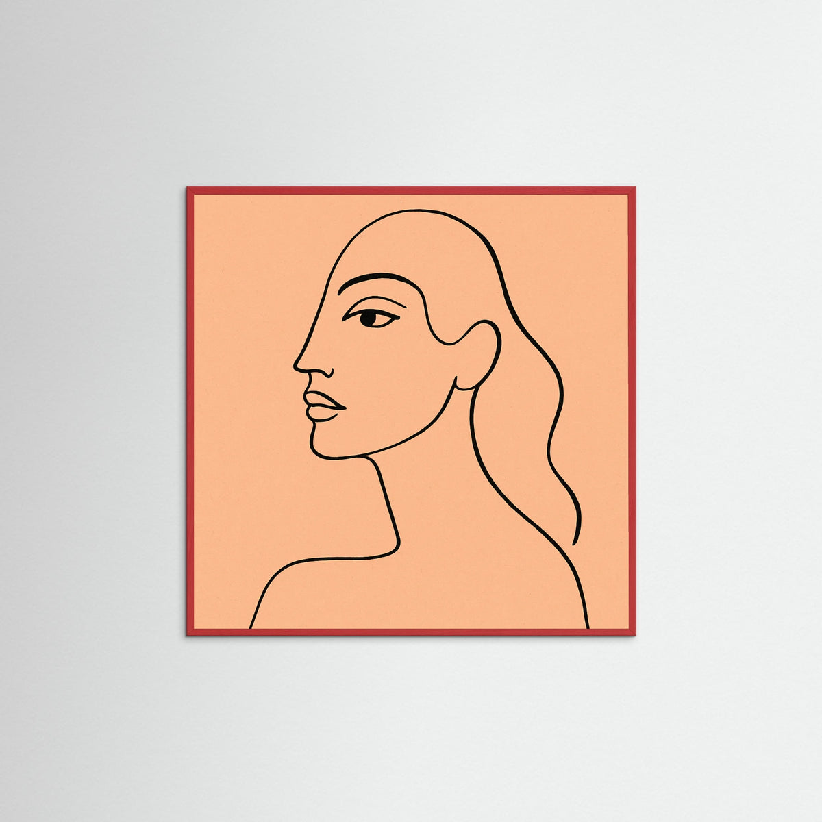 Red Wood Square Elegant Silhouette
