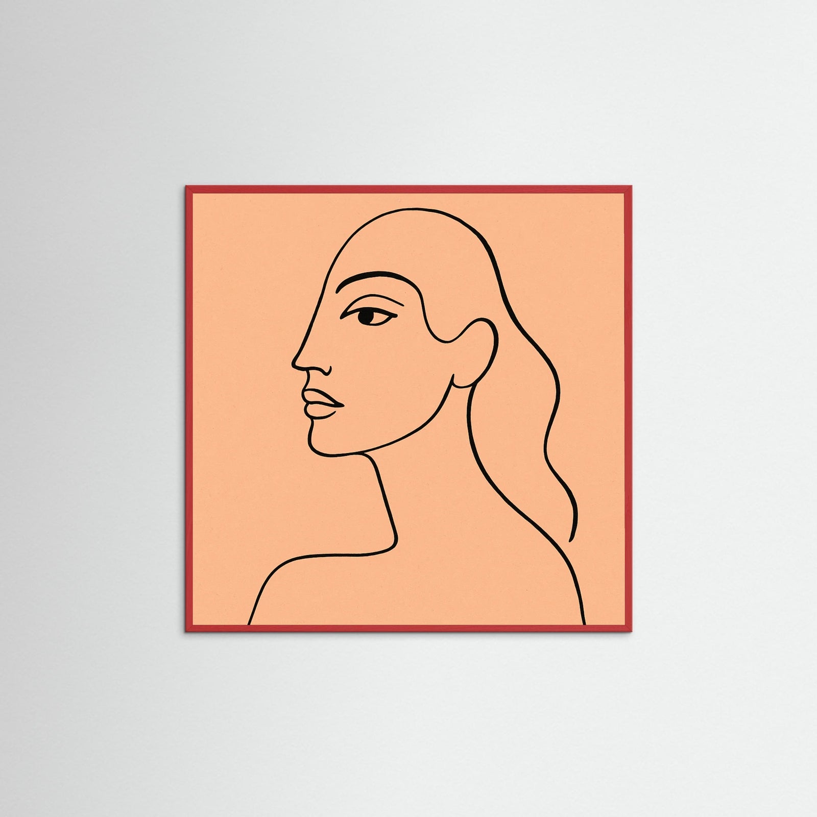 Red Wood Square Elegant Silhouette