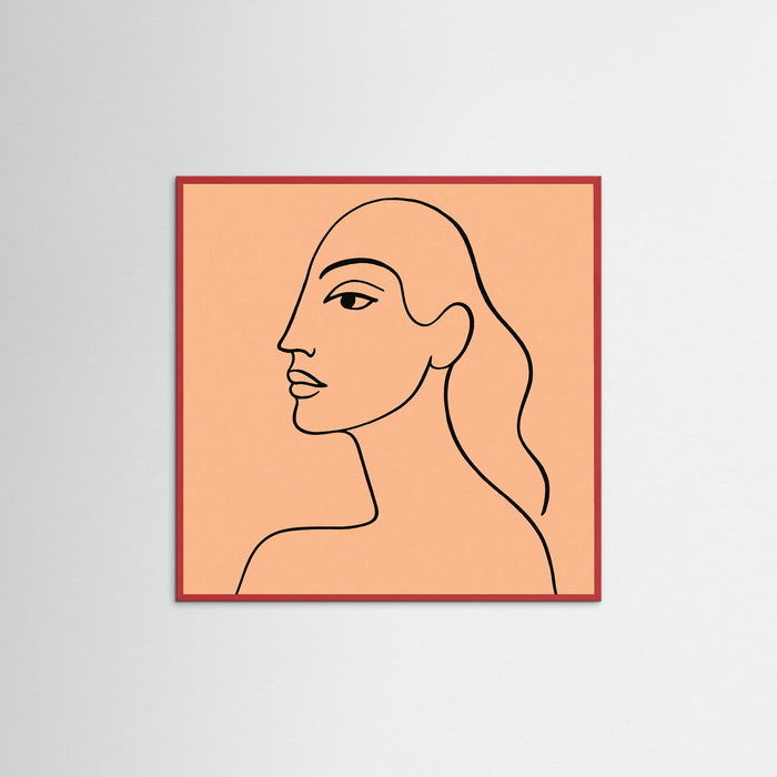 Red Wood Square Elegant Silhouette
