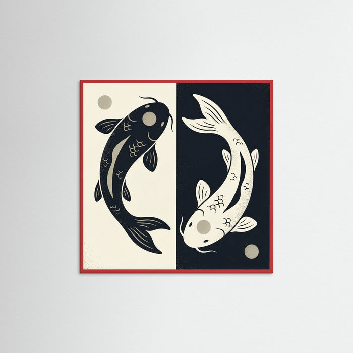 Red Wood Square Feline Embrace