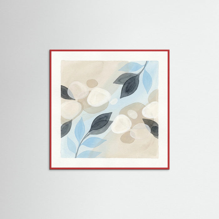 Red Wood Square Floral Drifts
