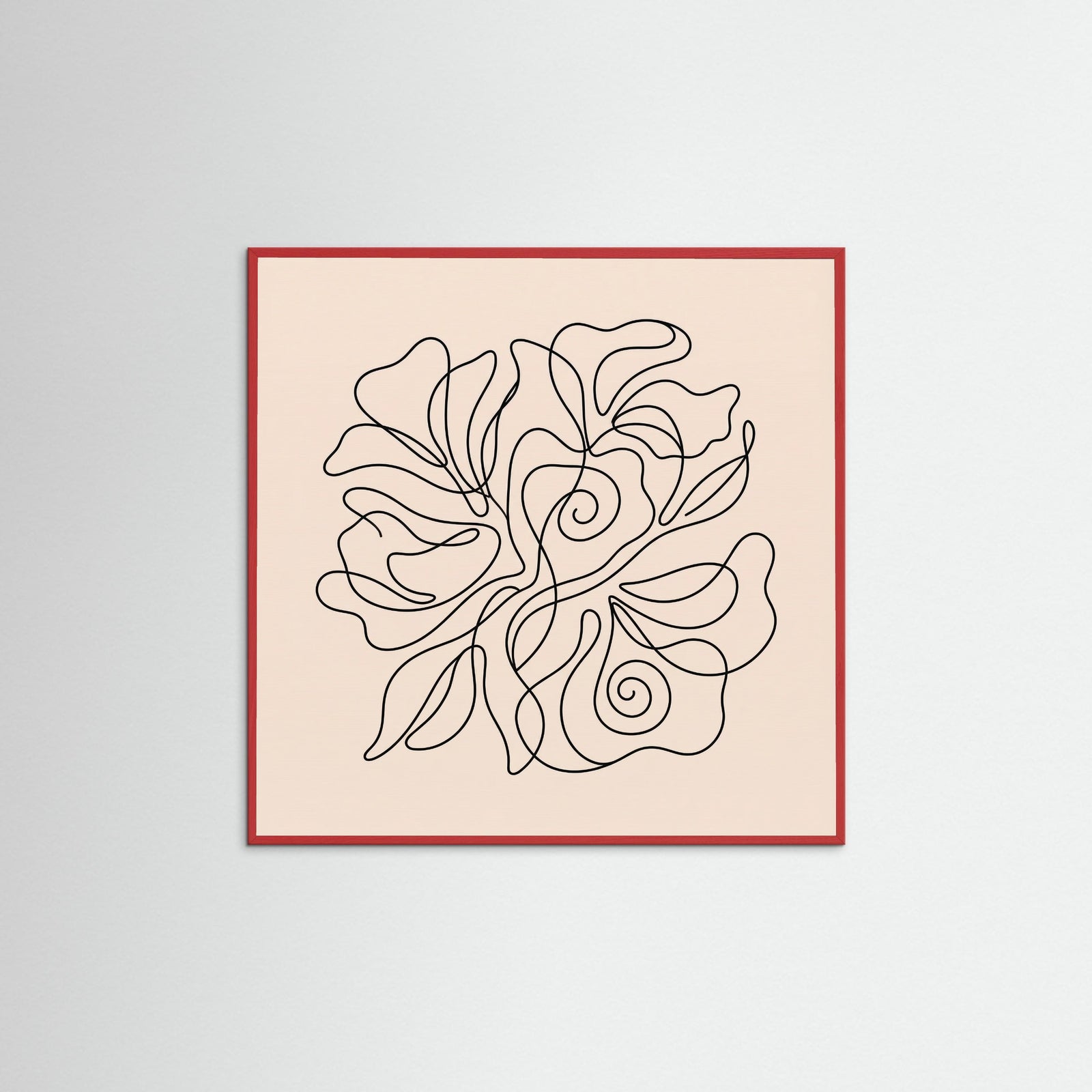 Red Wood Square Flowing Contour