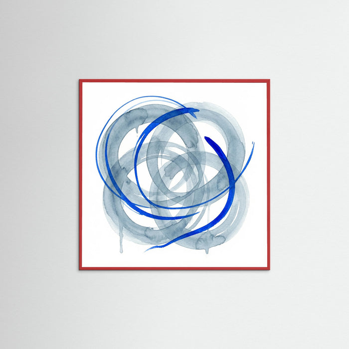 Red Wood Square Fluid Blue Embrace