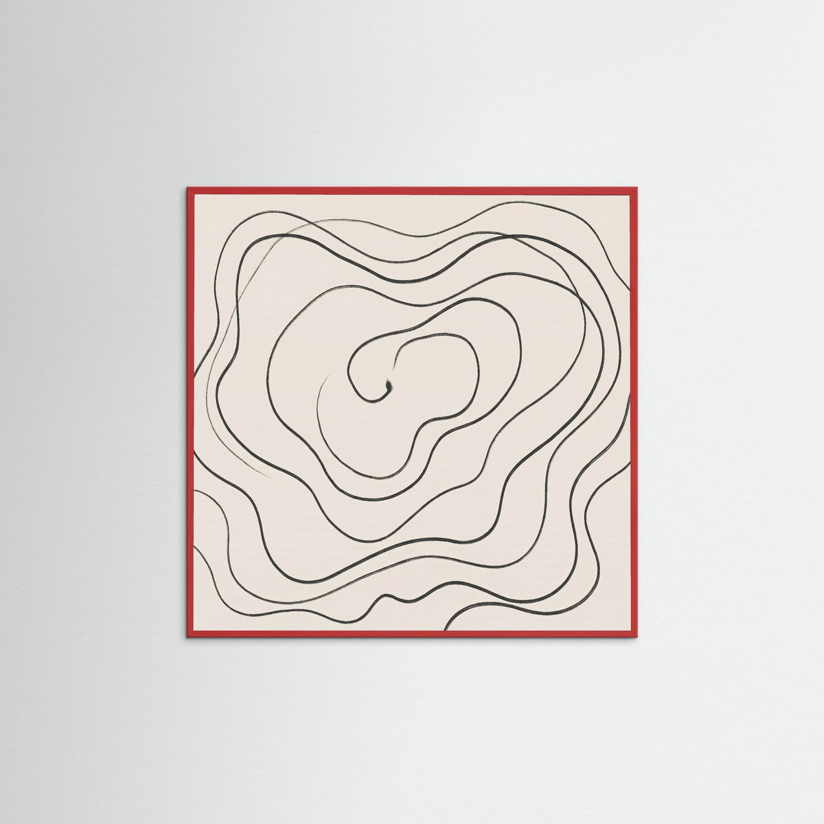 Red Wood Square Fluid Traces