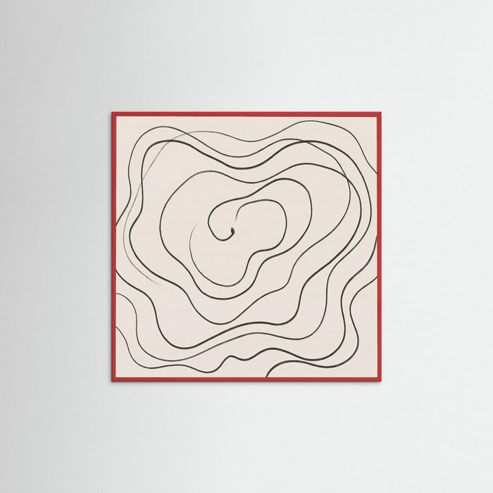 Red Wood Square Fluid Traces