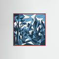 Red Wood Square Fragmented Harmony