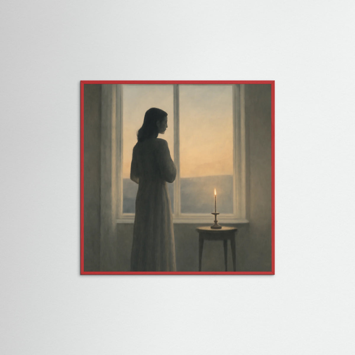 Red Wood Square Gentle Moment