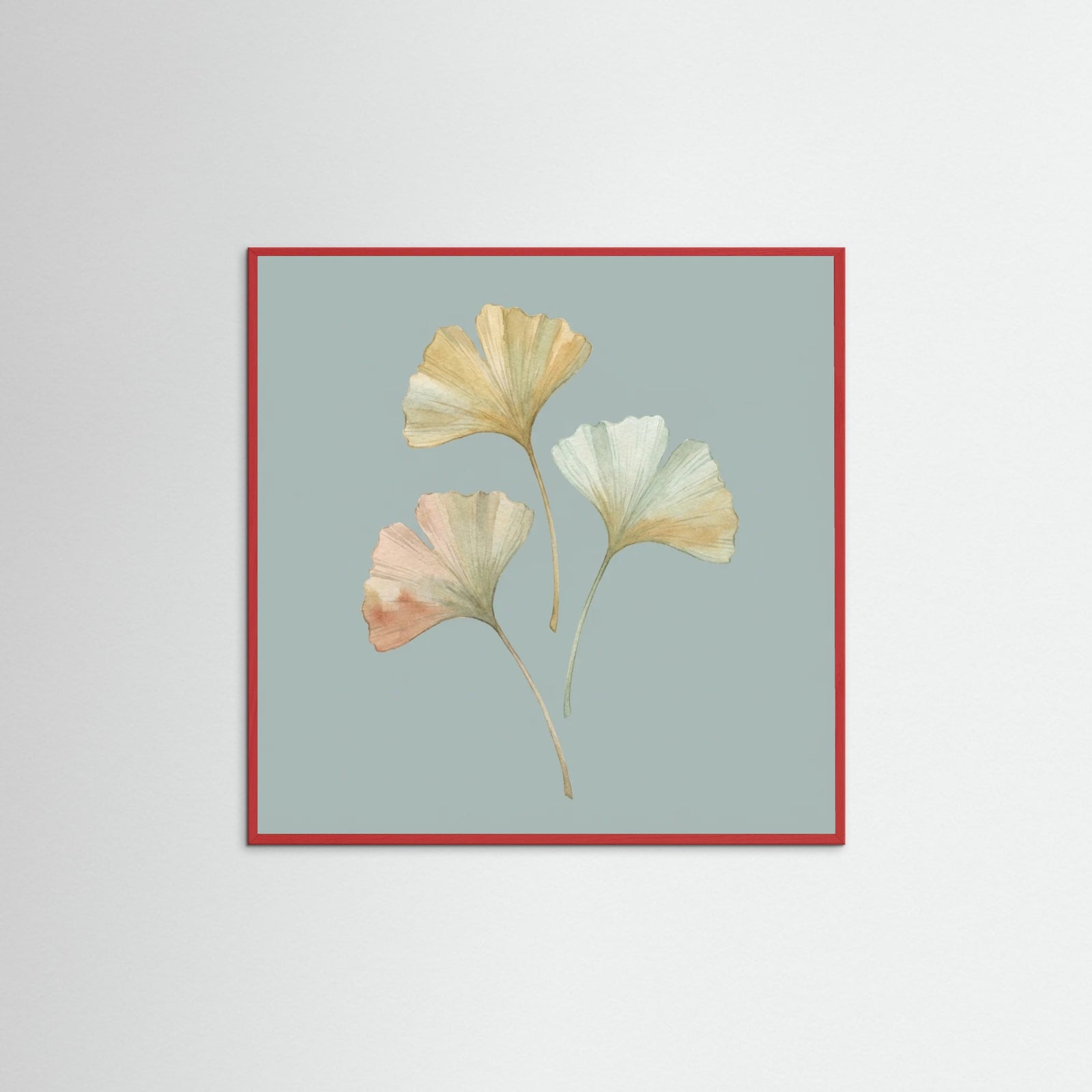 Red Wood Square Gentle Petals