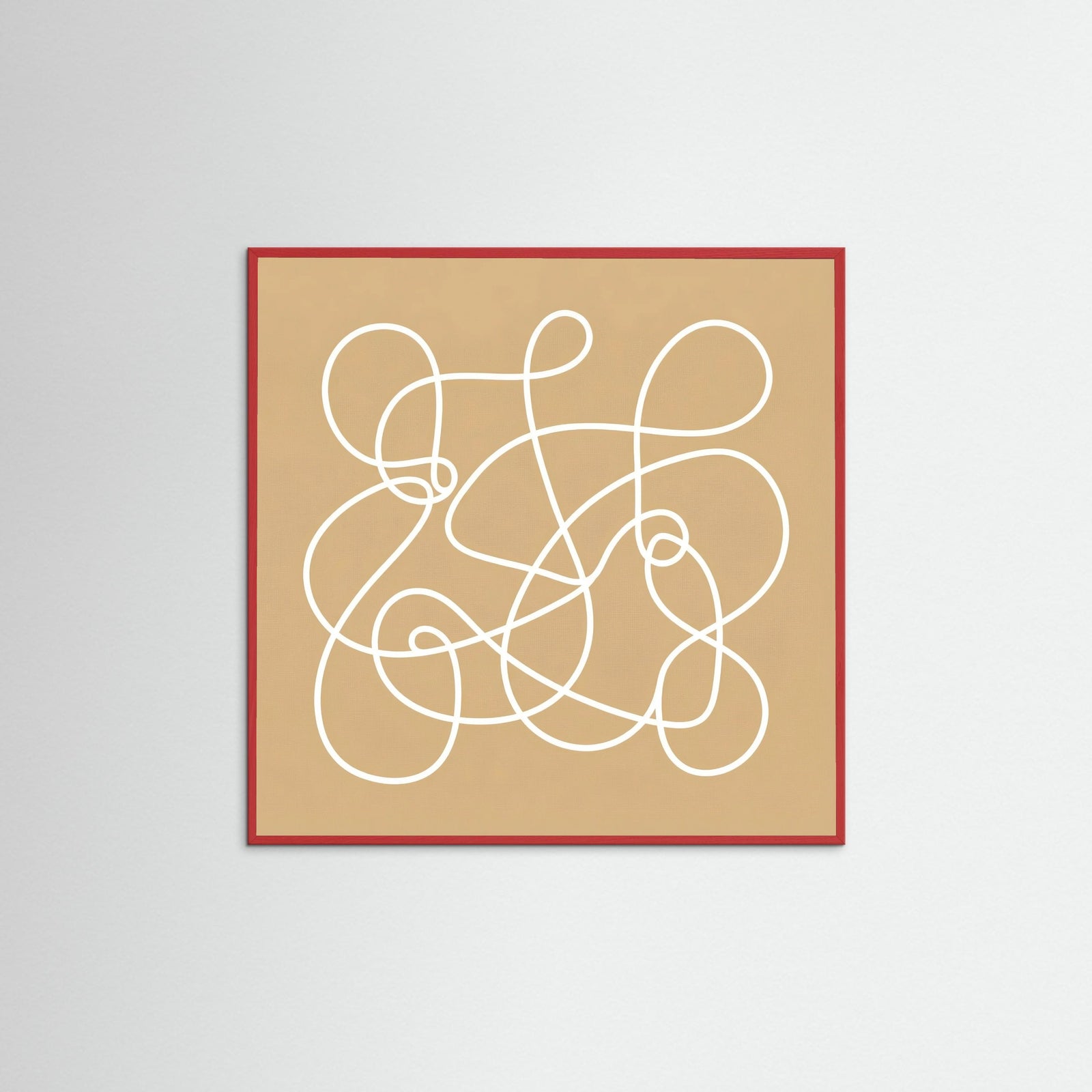 Red Wood Square Golden Glyphs