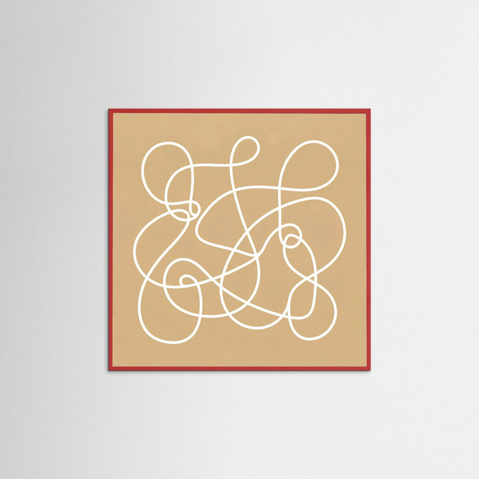 Red Wood Square Golden Glyphs