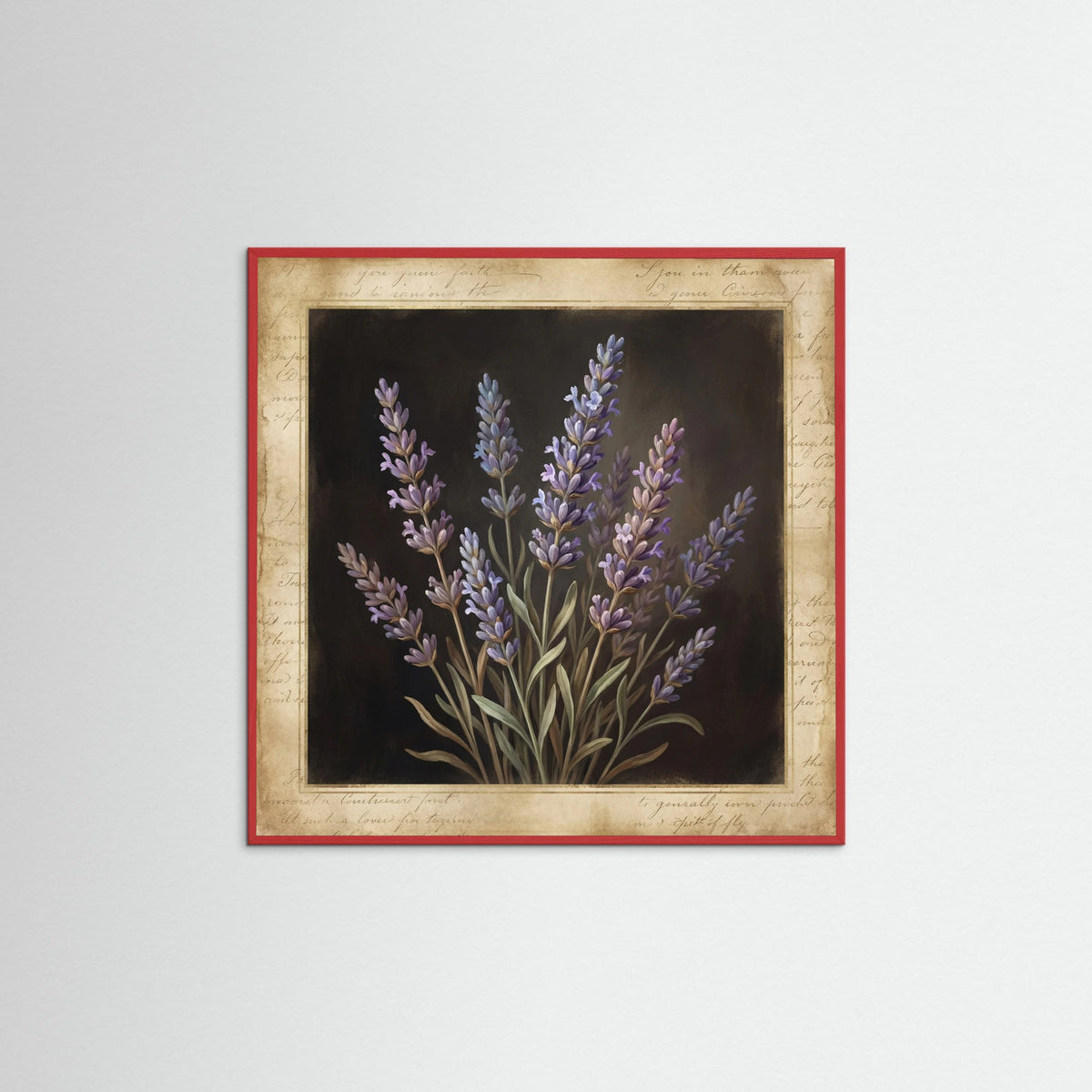 Red Wood Square Golden Rose Script