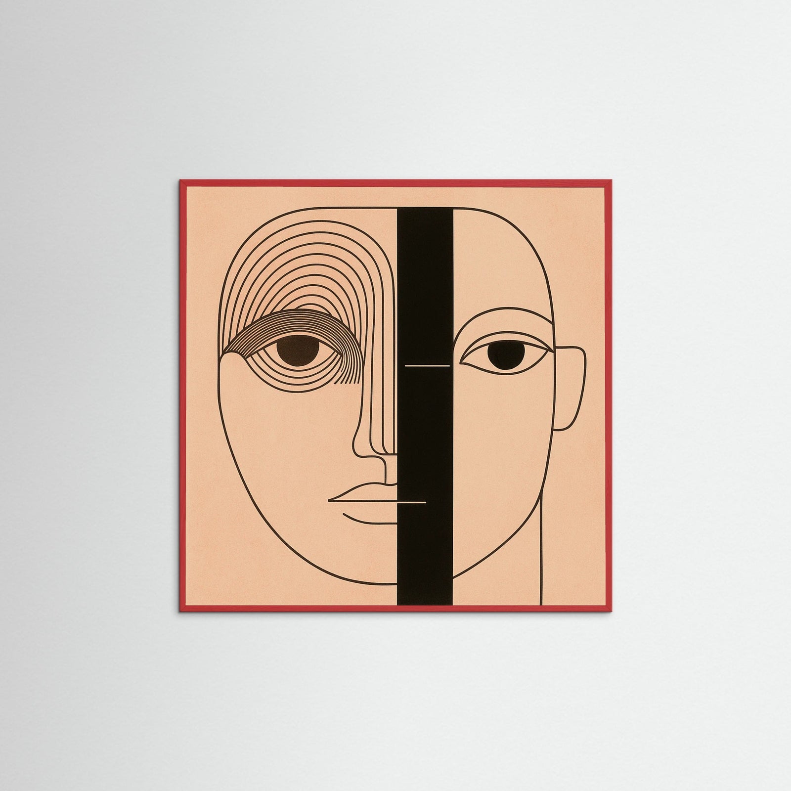 Red Wood Square Linear Vision