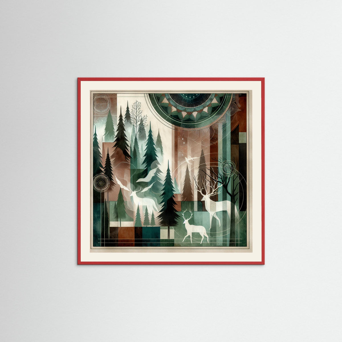 Red Wood Square Mystical Forest