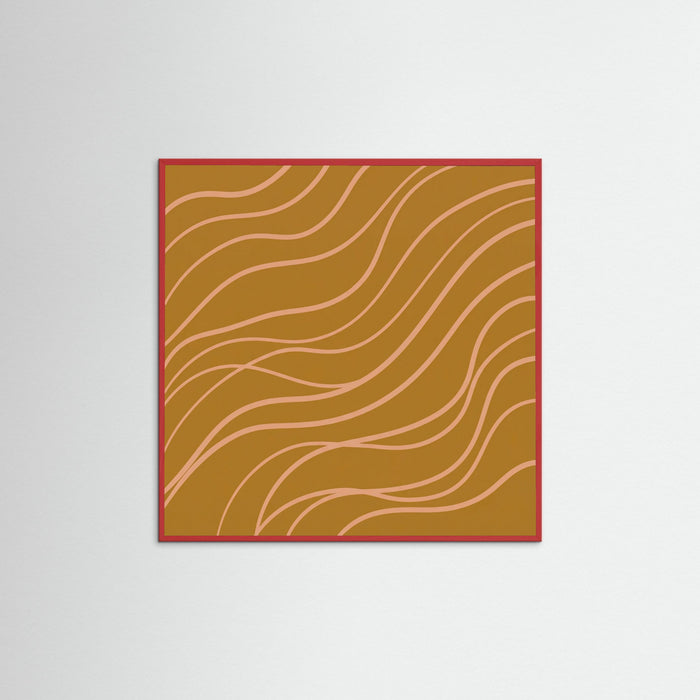 Red Wood Square Ochre Line Flow