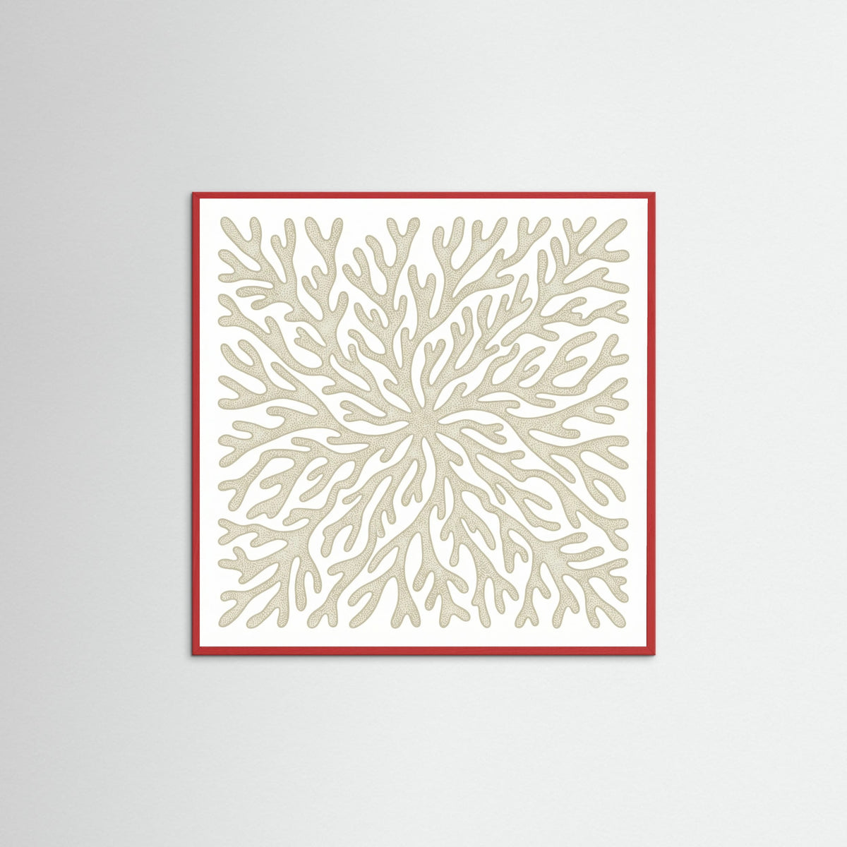 Red Wood Square Organic Swirls