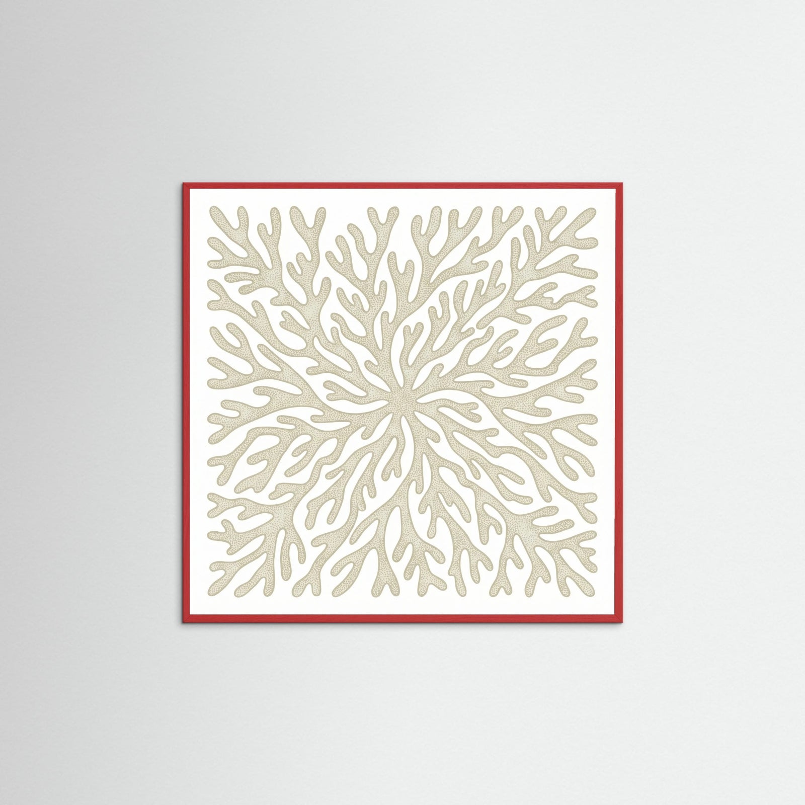 Red Wood Square Organic Swirls