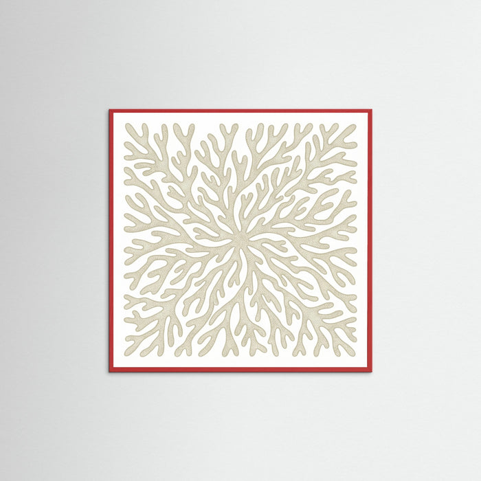 Red Wood Square Organic Swirls