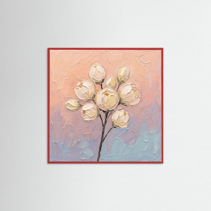 Red Wood Square Pastel Bloom Serenity