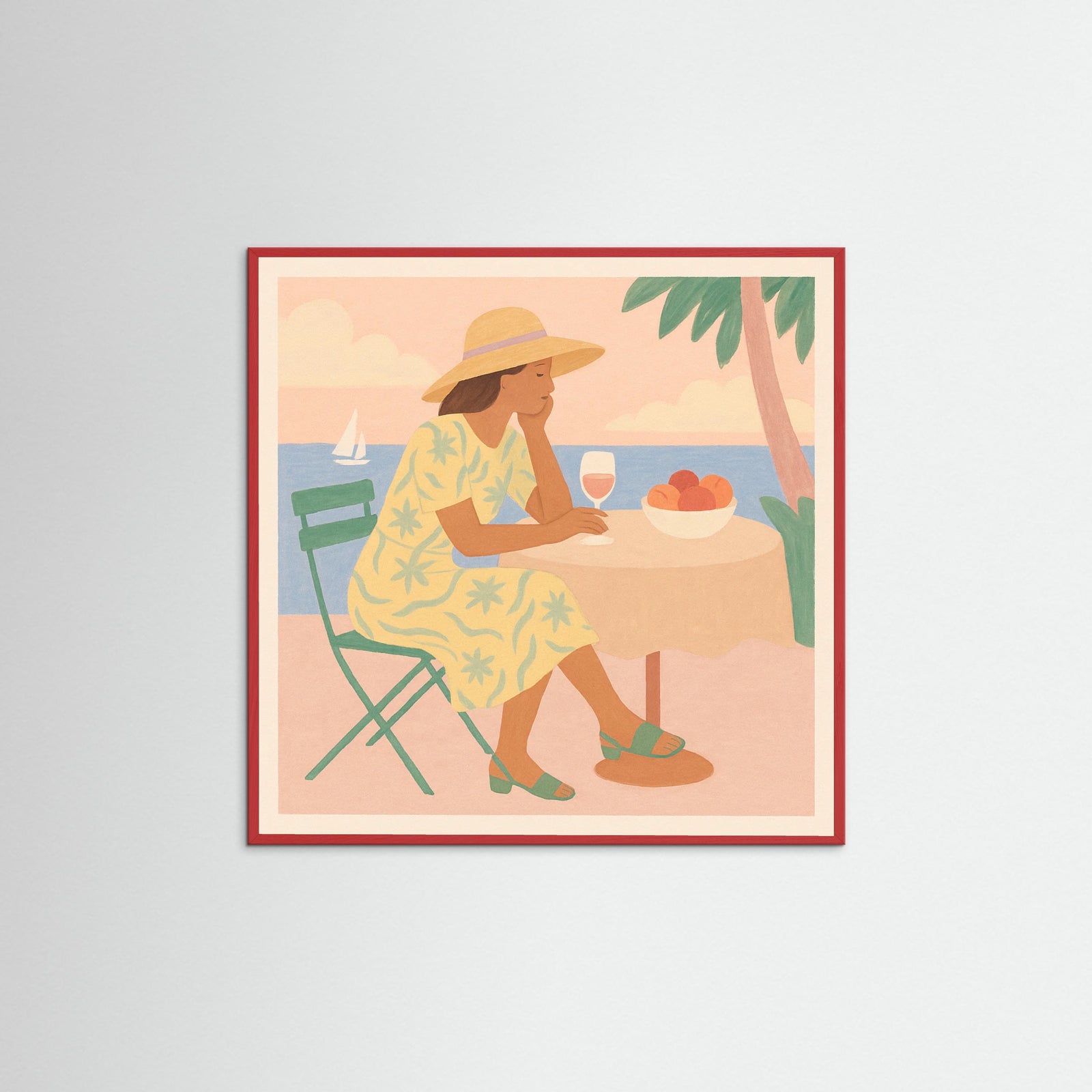 Red Wood Square Relaxing Reading