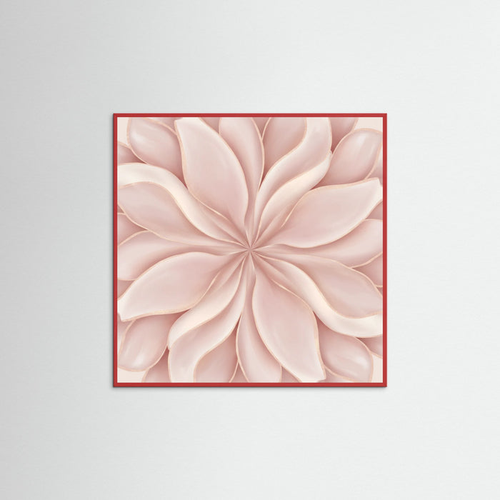 Red Wood Square Rose Embrace