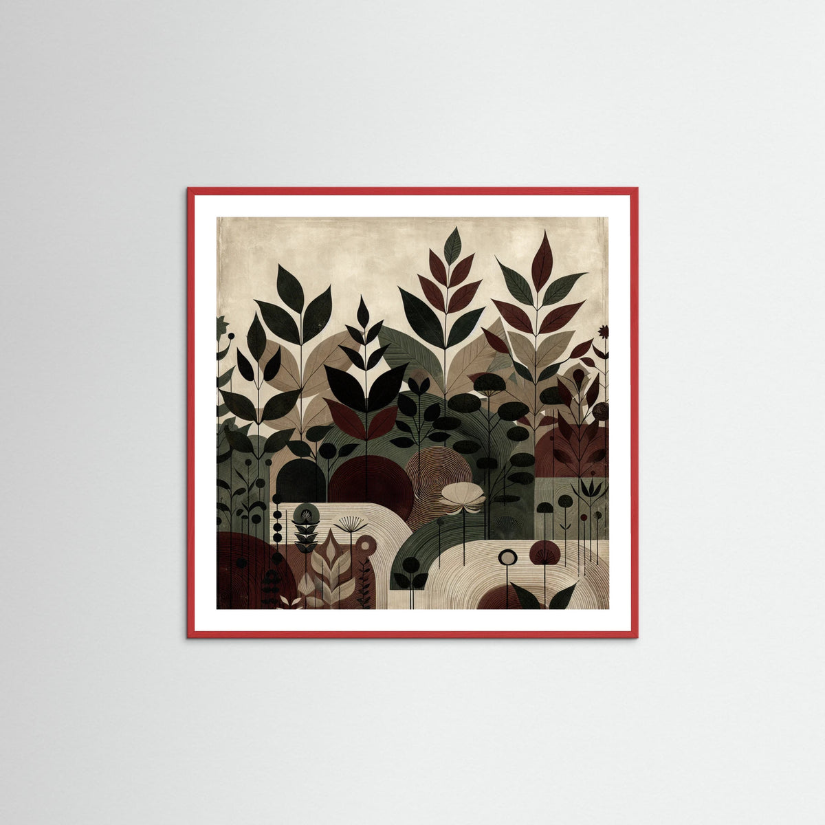 Red Wood Square Shadow Garden