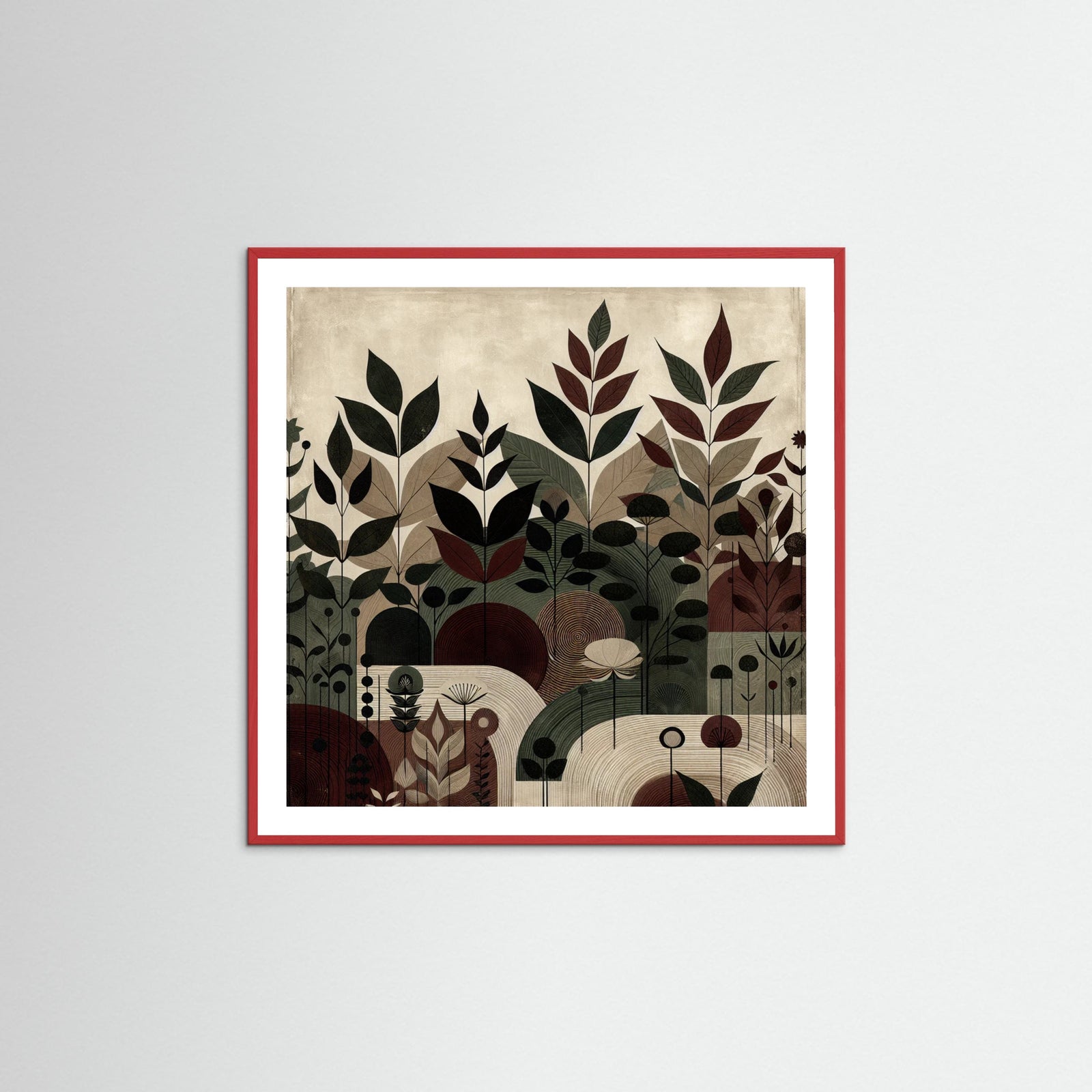 Red Wood Square Shadow Garden