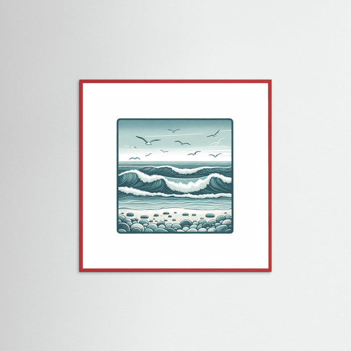 Red Wood Square Silent Waves