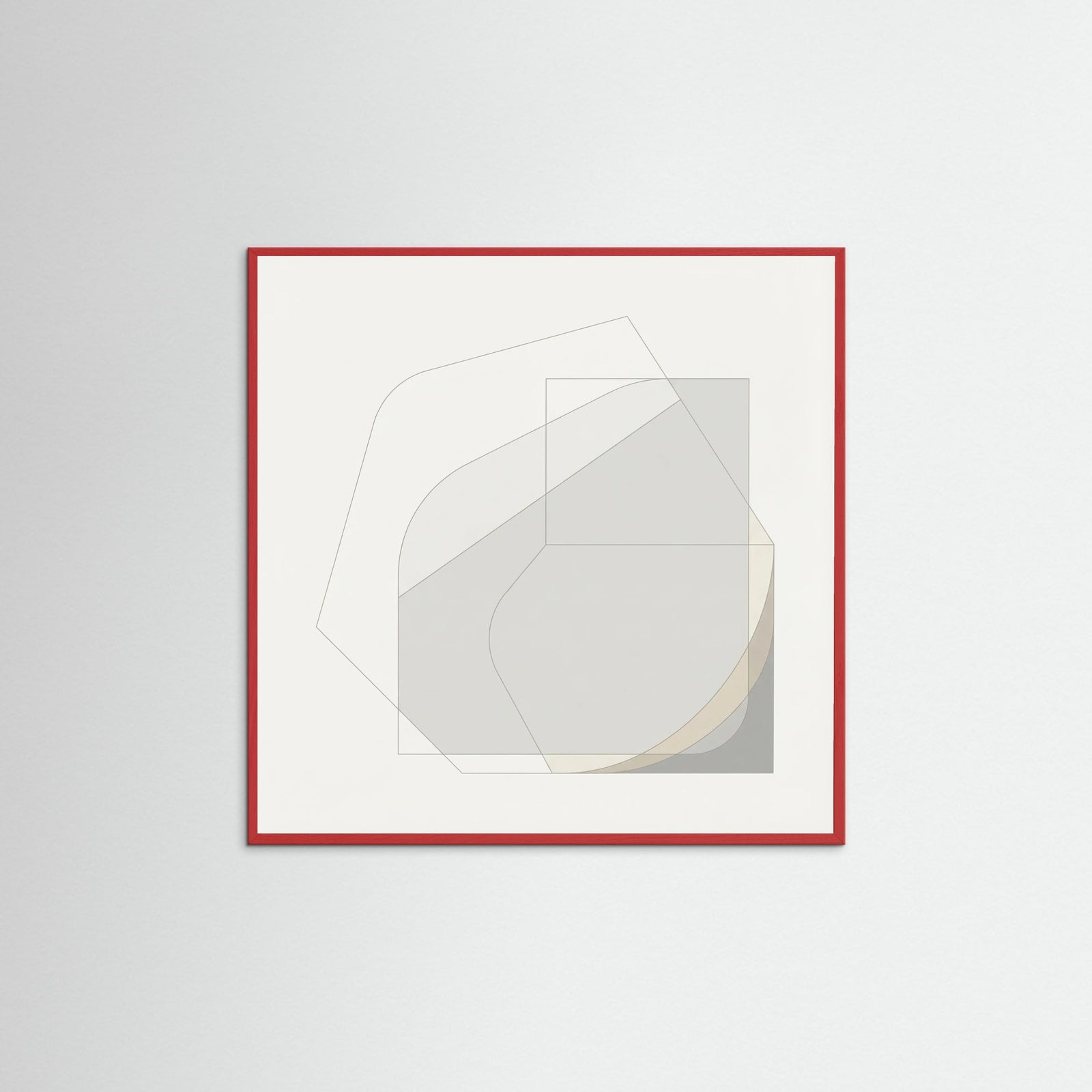 Red Wood Square Soft Geometry