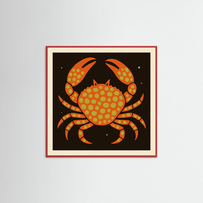 Red Wood Square Spotted Crab