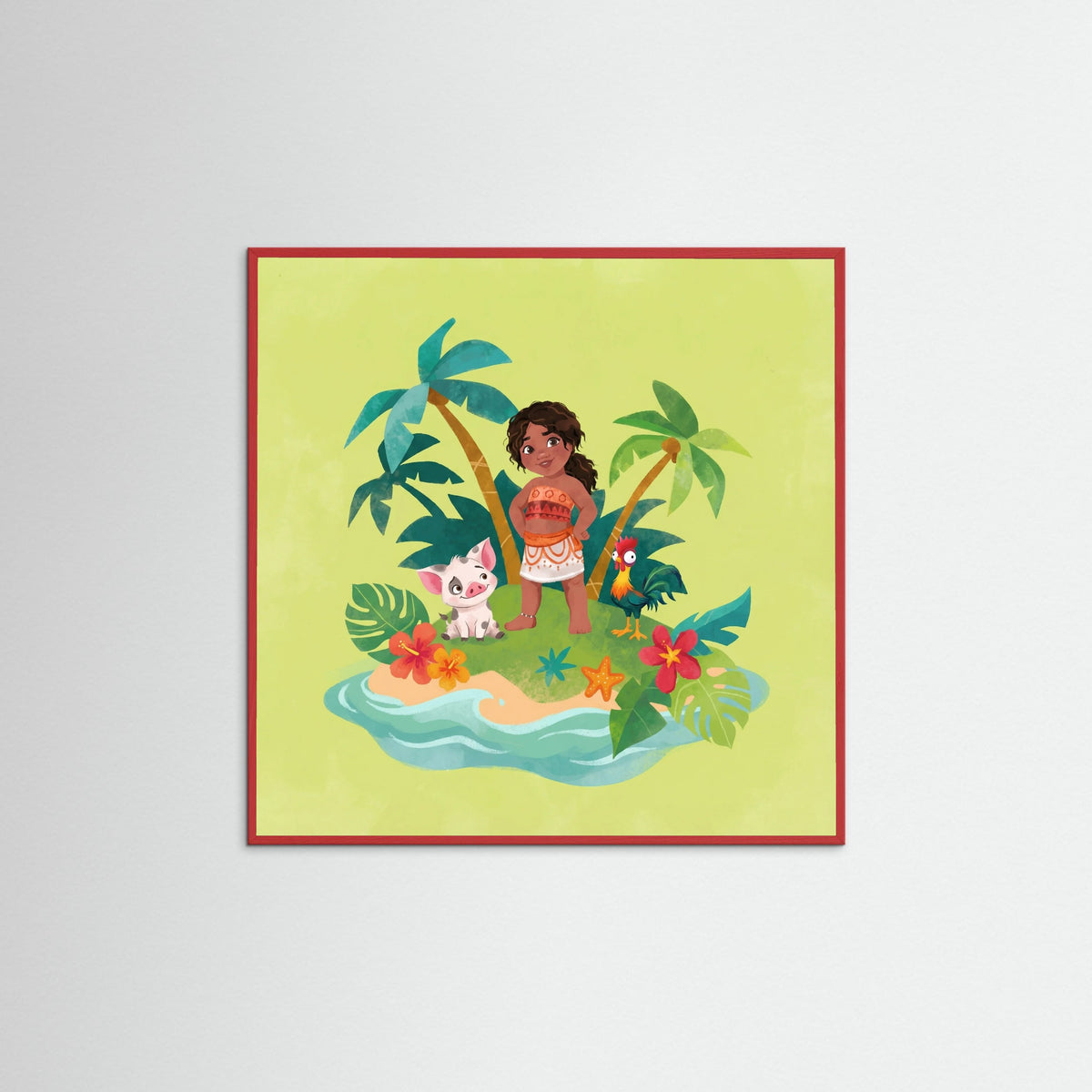 Red Wood Square Tropical Moana